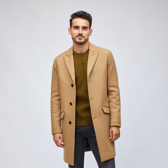 Bonobos, Stretch Italian Wool Topcoat, Deep Camel Color, chest size 46 - Picture 1 of 6